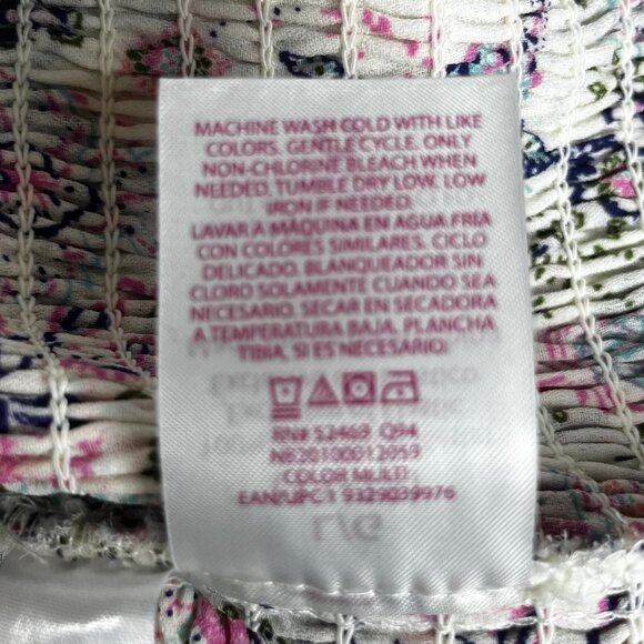 No Boundaries Peasant Top Womens Large New On Off Shoulder Floral - Picture 9 of 11